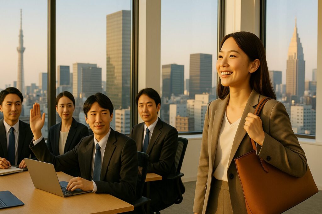 先に退勤する会社員