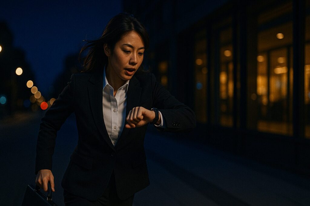 走って退社する会社員