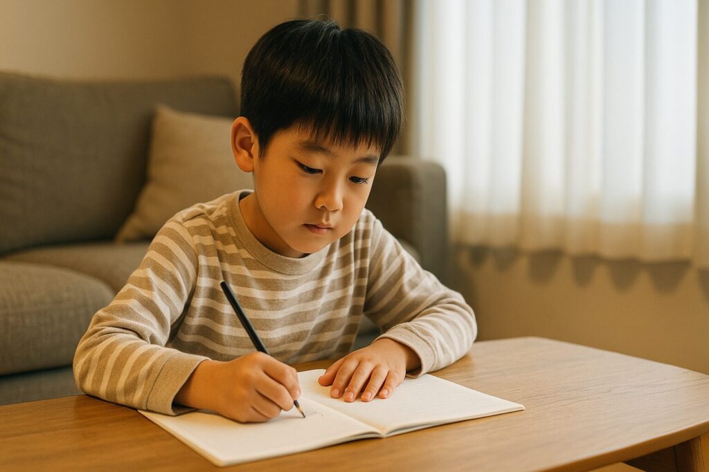 宿題に取り組む子ども