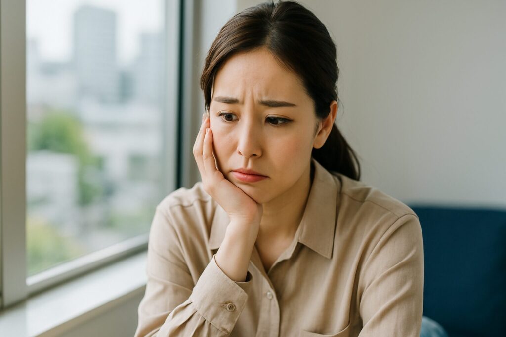 不安そうな女性