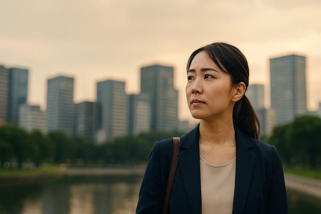 街を眺める女性
