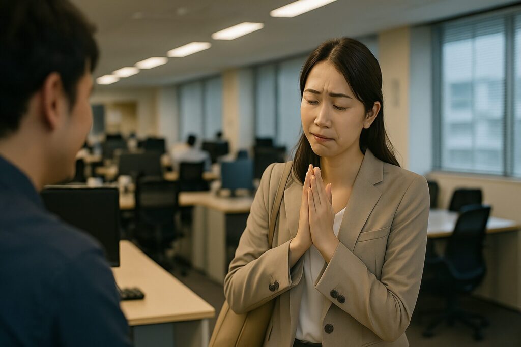 感謝をする女性