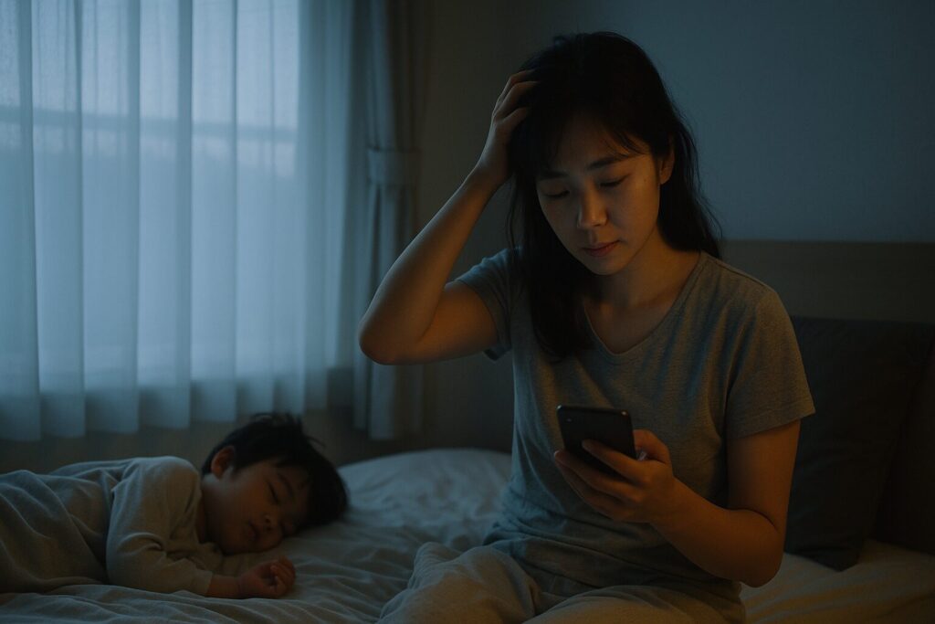 早朝に起きる女性