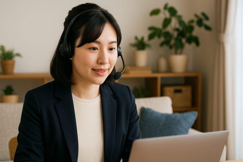 web面接を受ける女性