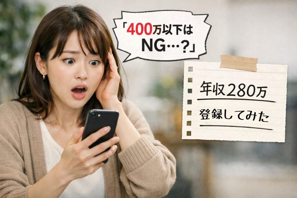 年収400万円以下NGと不安になる女性