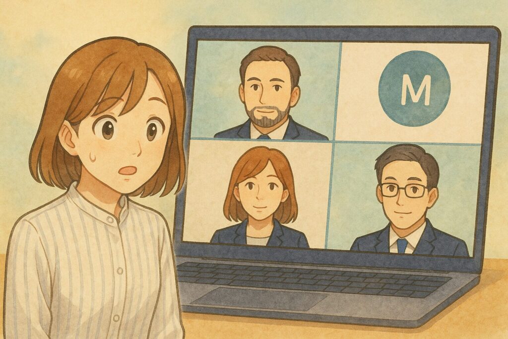 3人とWeb面談するイメージ